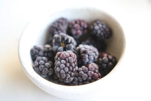 bowl of frozen blackberries