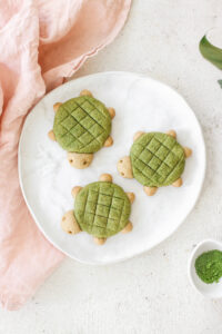 Turtle Shaped Vegan Matcha Cookies