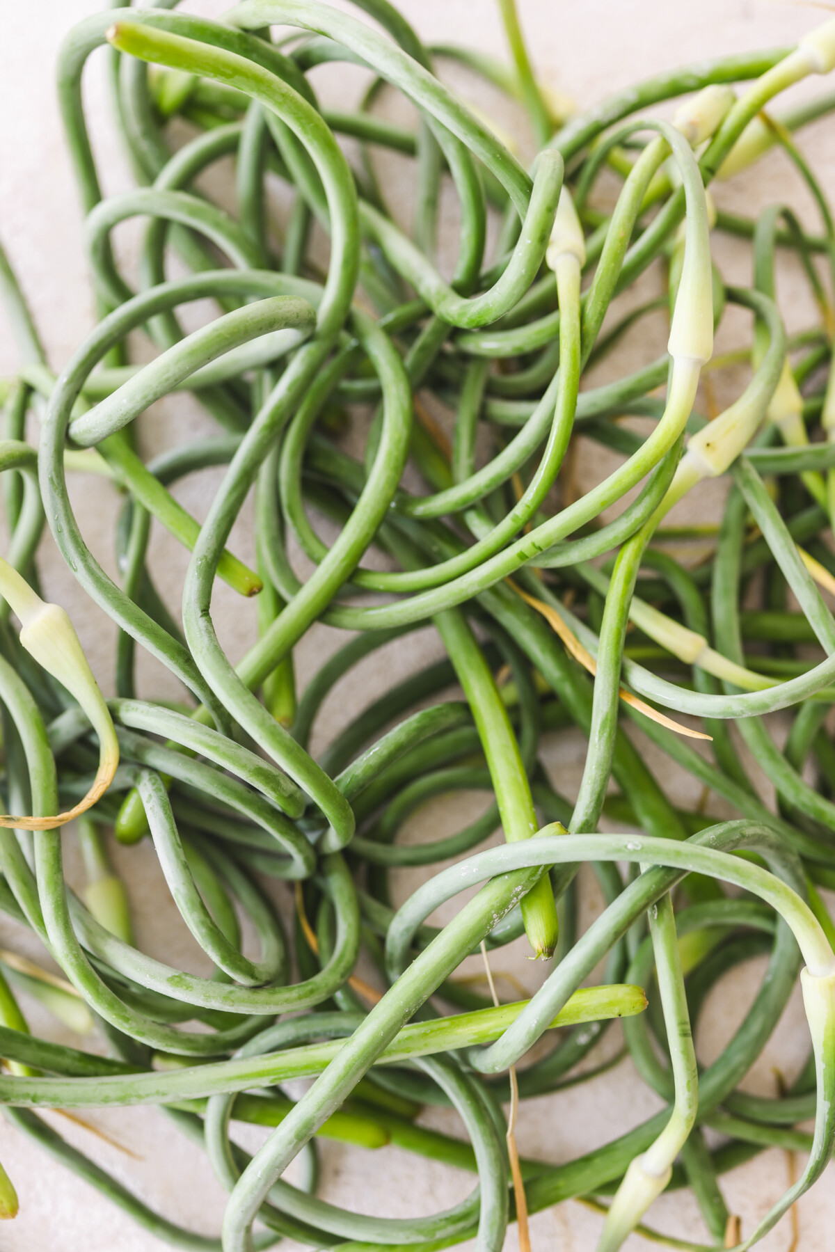 garlic scapes in their vegetable form