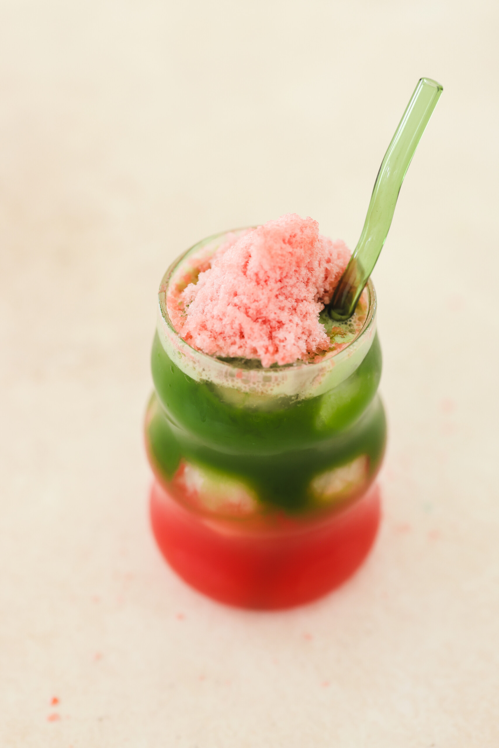 Watermelon Matcha (with Shaved Fruit) - Veggiekins Blog